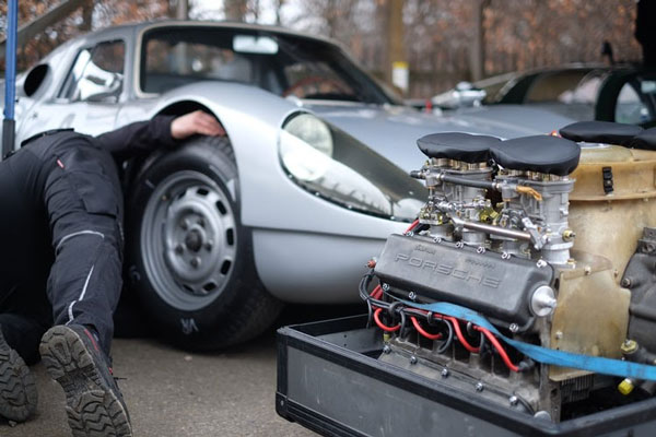 a man saving time with home car repairs